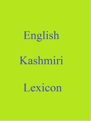 cover image of English Kashmiri Lexicon